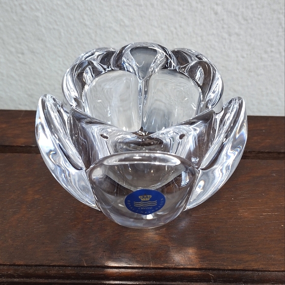 Royal Copenhagen Crystal Lotus Flower Tealight Candle Holder made in Denmark - Picture 3 of 8